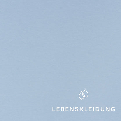 Organic Stretch Jersey Fabric - Pale Sky sample – Detail view