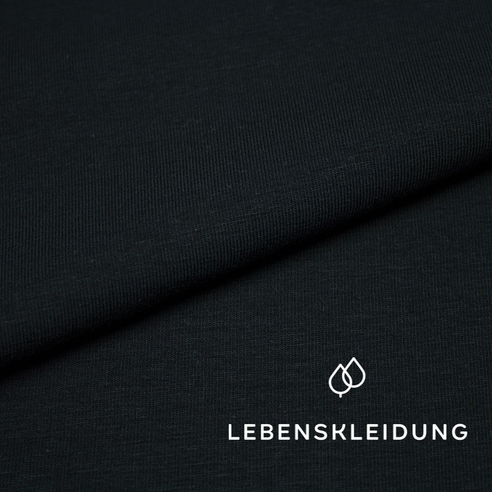 Bio Stretch Jersey Stoff - Schwarz Muster – Detailansicht