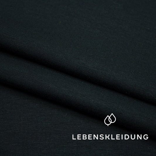 Organic Stretch Jersey Fabric - Black sample