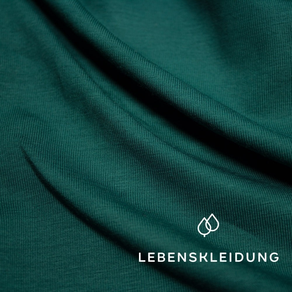 Organic stretch jersey fabric - emerald sample