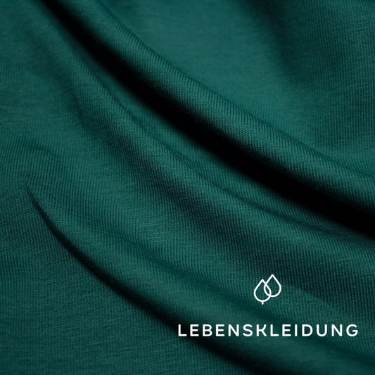 Organic stretch jersey fabric - emerald sample