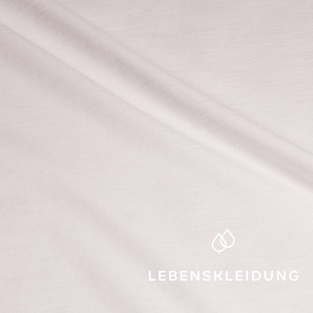 Organic stretch jersey fabric - white without optical brighteners, patterned