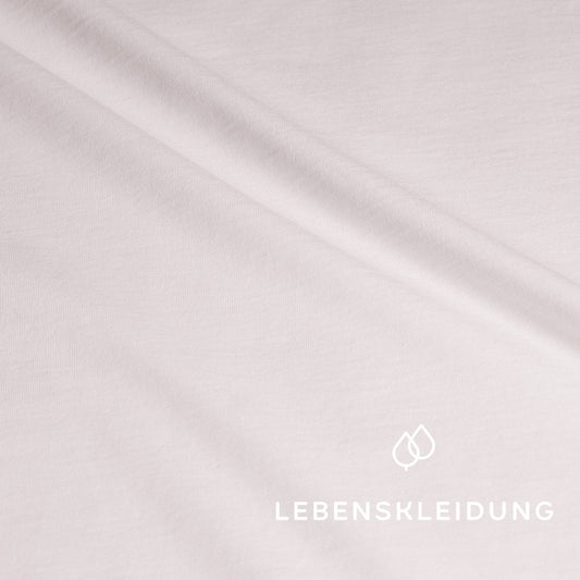 Organic stretch jersey fabric - white without optical brighteners, patterned