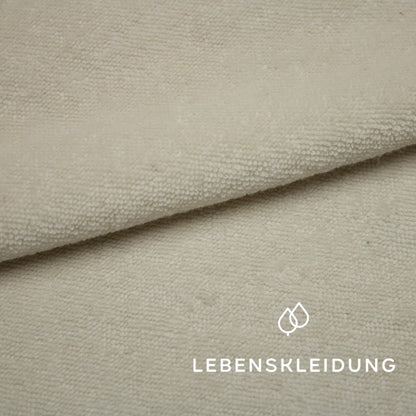 Bio Strickfrotté Stoff ungerauht - Ecru – Nahaufnahme