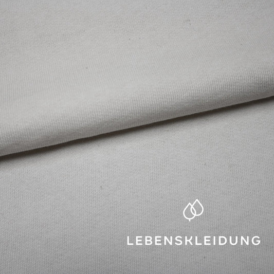 Organic brushed sweatshirt fabric - white sample