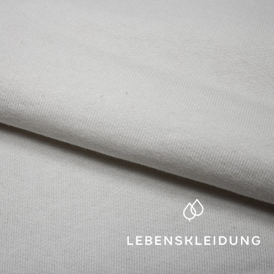 Organic brushed sweatshirt fabric - white sample – Detail view