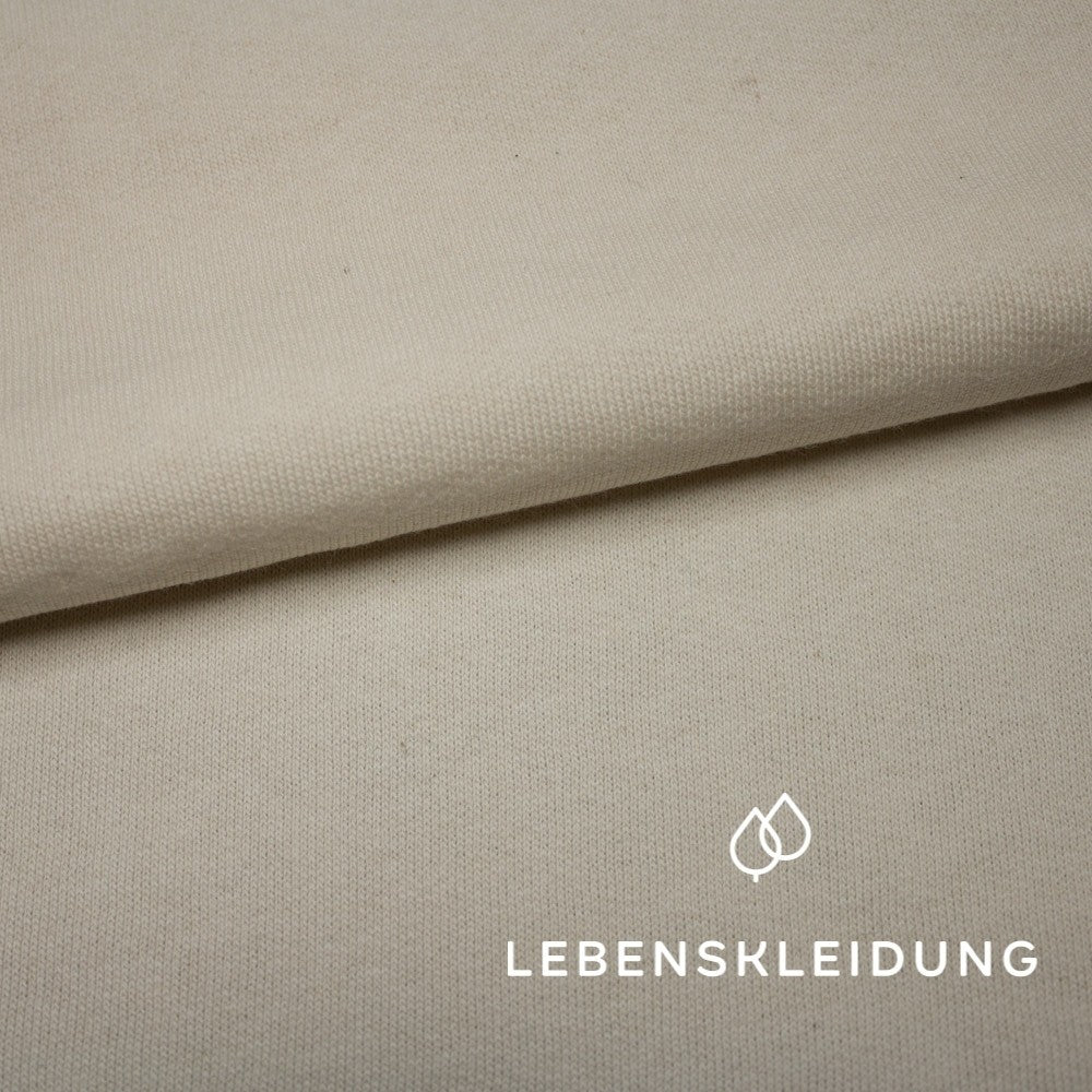 Organic brushed sweatshirt fabric - ecru sample