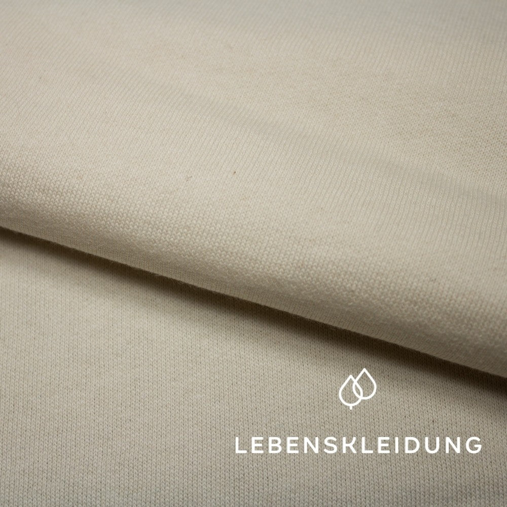 Organic brushed sweatshirt fabric - ecru sample – Detail view