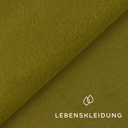 Organic brushed sweatshirt fabric - Dark Mud sample