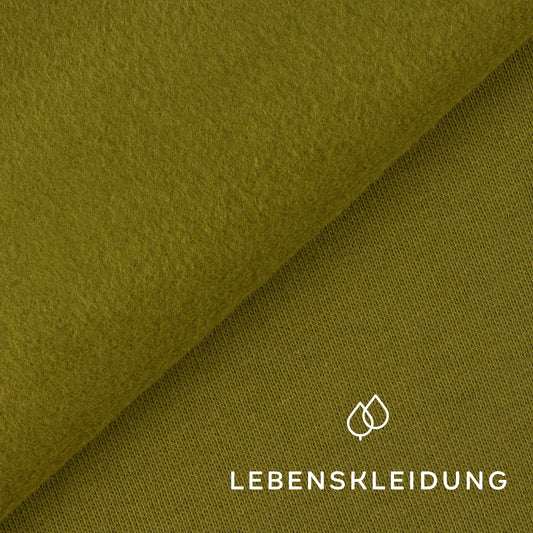 Organic brushed sweatshirt fabric - Dark Mud sample