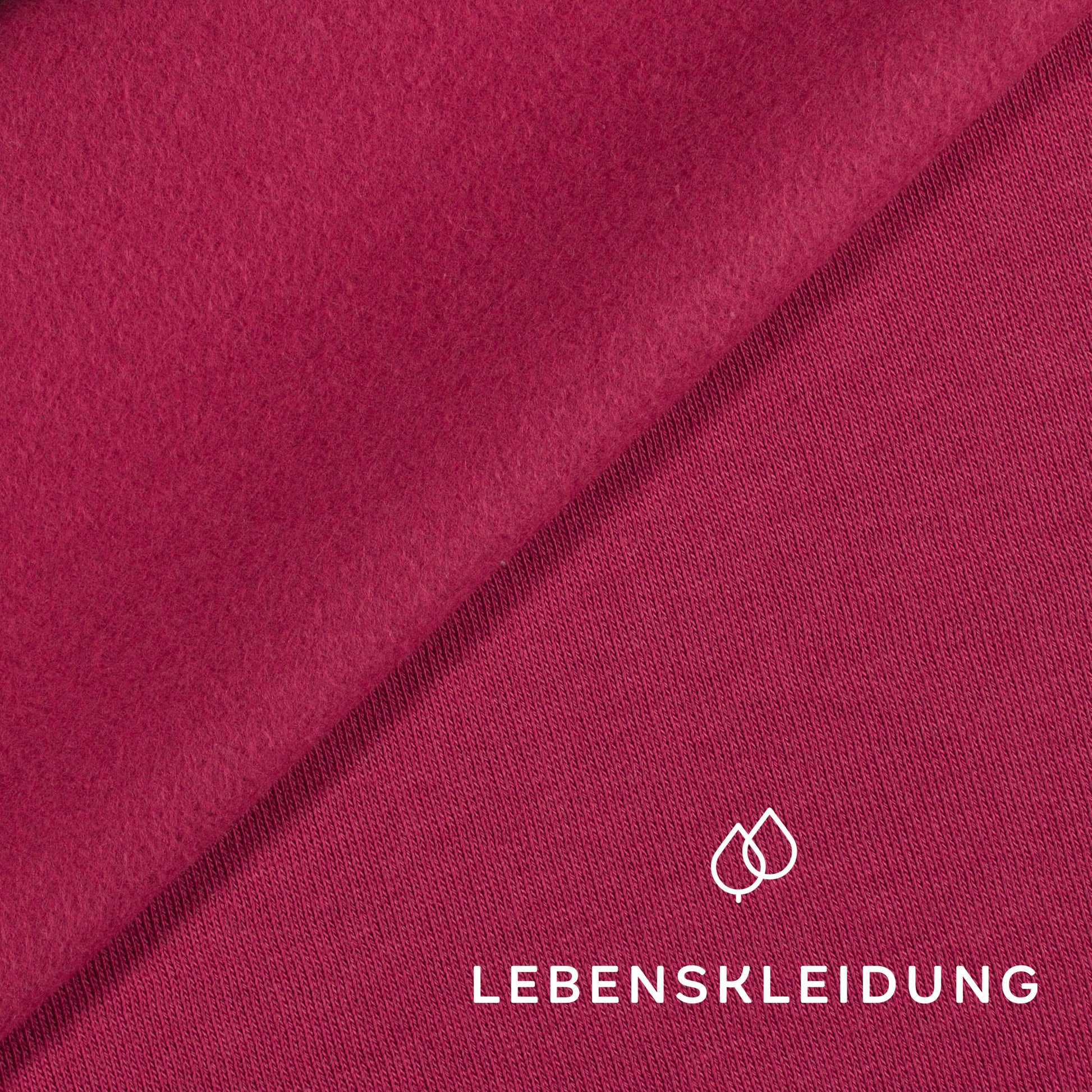 Bio Sweat Stoff gerauht - Hibiscus Muster – Nahaufnahme