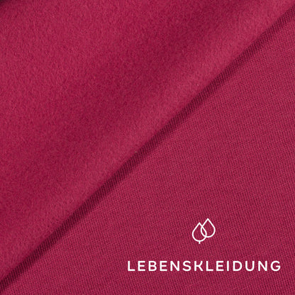 Bio Sweat Stoff gerauht - Hibiscus Muster – Nahaufnahme