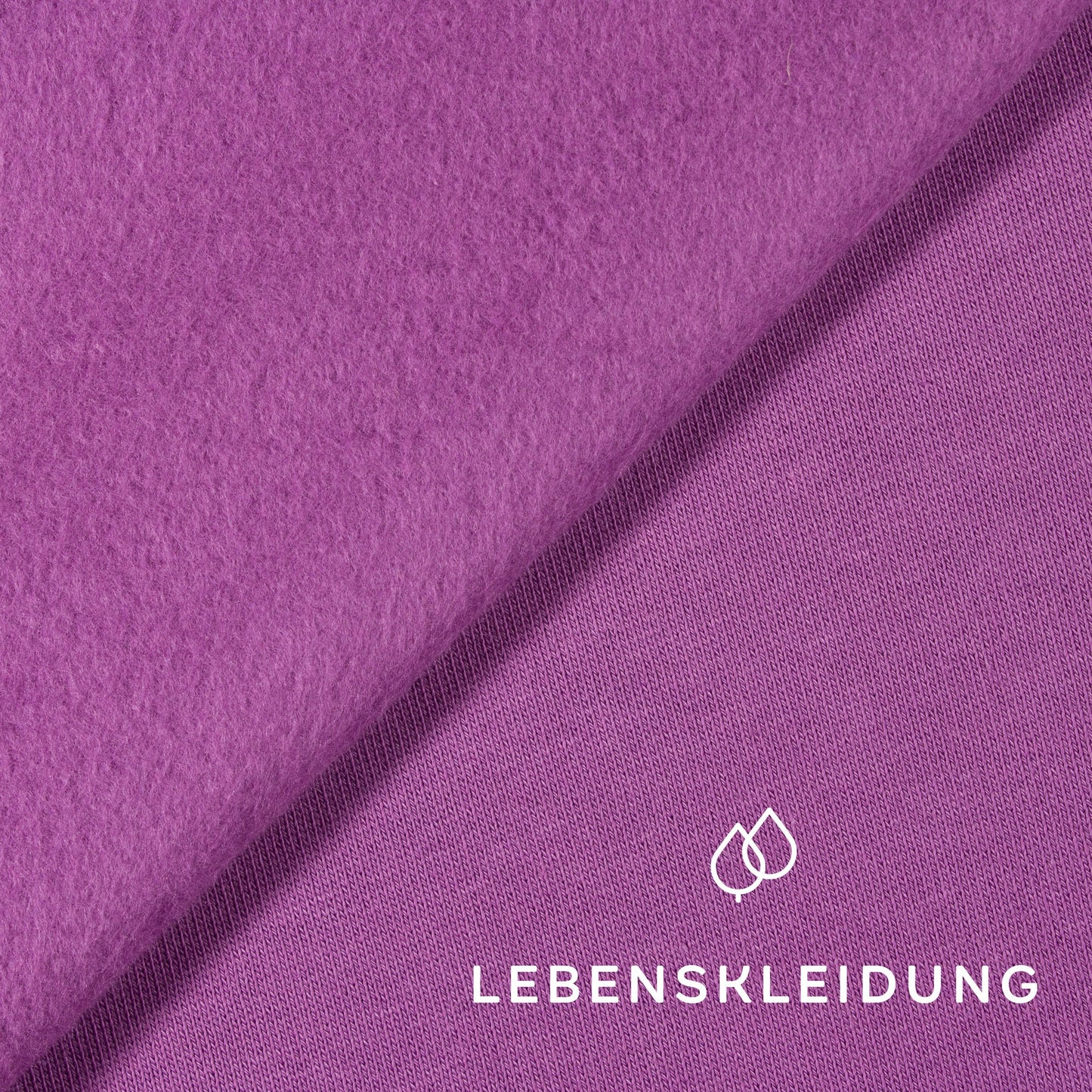 Tissu molletonné en coton bio brossé - Raisin doux – Vue détaillée