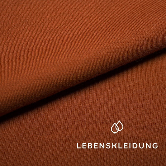 Organic brushed sweatshirt fabric - Henna