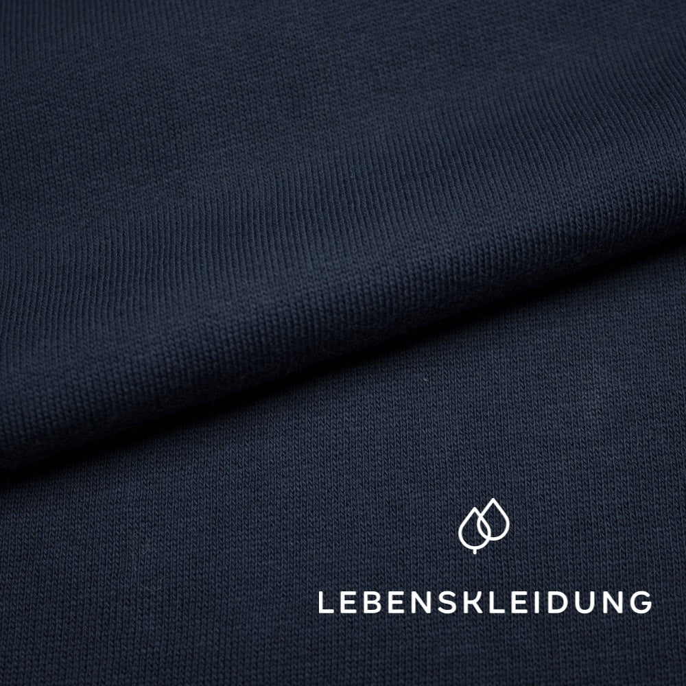 Bio Sweat Stoff gerauht - Navy (hell)