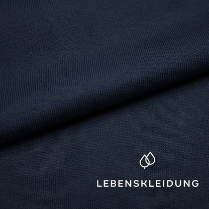 Organic brushed sweatshirt fabric - Navy (light) sample