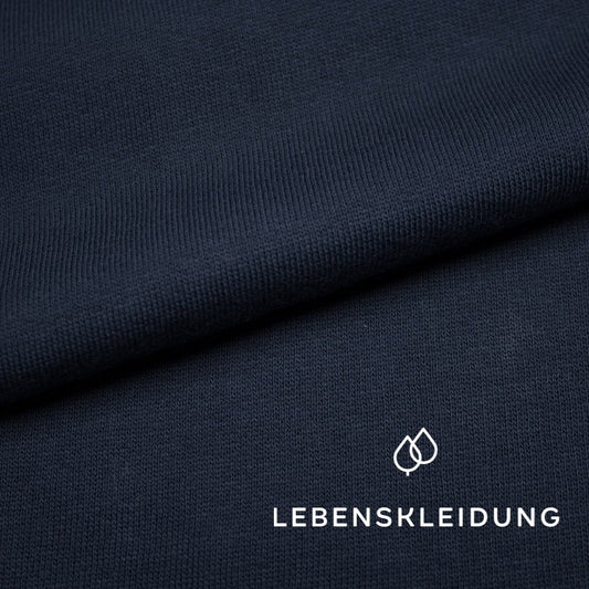 Organic brushed sweatshirt fabric - Navy (light) sample