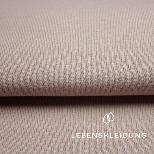 Organic brushed sweatshirt fabric - Pink Clay sample – Detail view