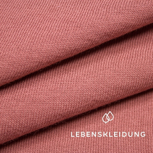 Tissu molletonné bio brossé - Bois de rose