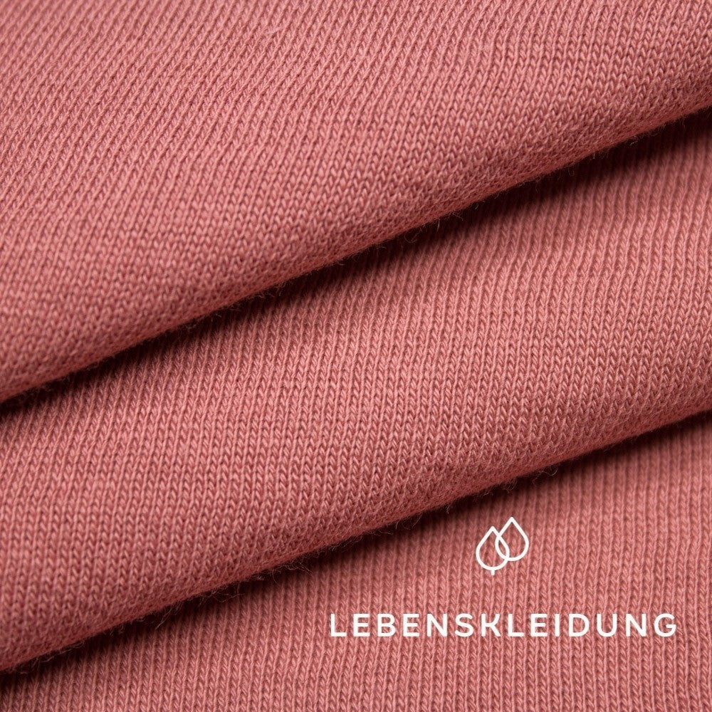 Bio Sweat Stoff gerauht - Rosenholz Muster