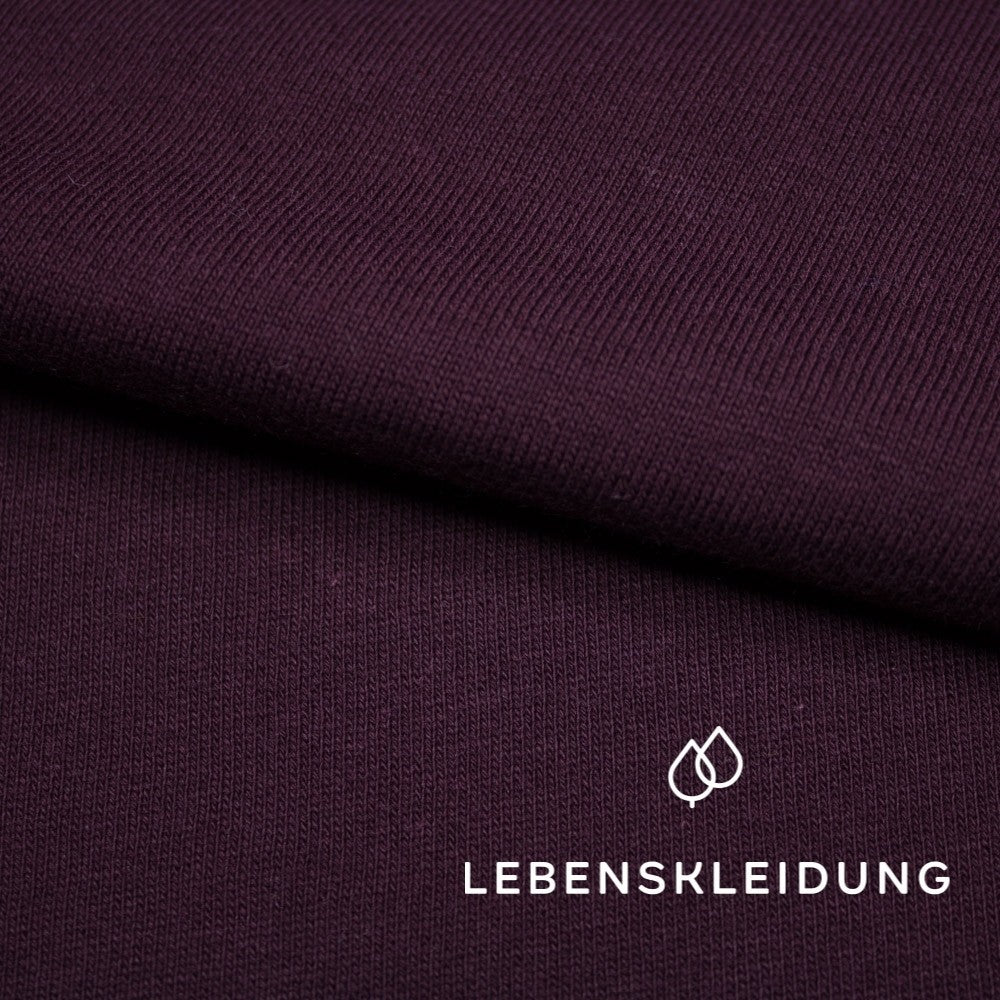 Bio Sweat Stoff gerauht - Weinrot NEU Muster – Detailansicht