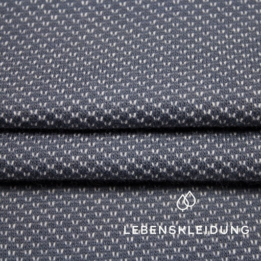 Organic Two-Tone Brushed Sweatshirt Fabric - Ash and Ecru sample