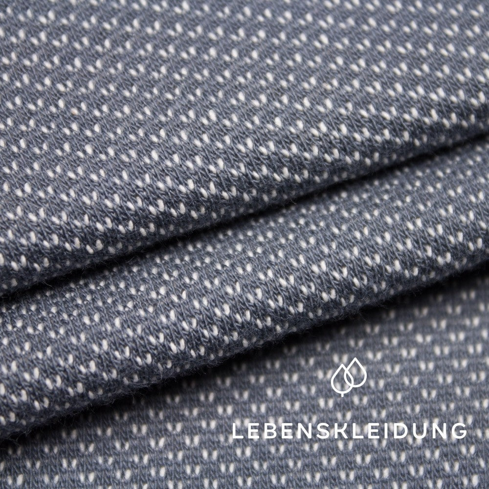 Bio Sweat Zweifarbig Gerauht - Asche-Ecru – Detailansicht