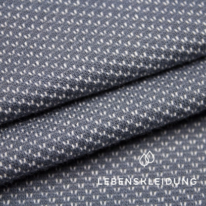 Tissu sweat-shirt brossé bicolore en coton biologique - échantillon cendré et écru – Vue détaillée