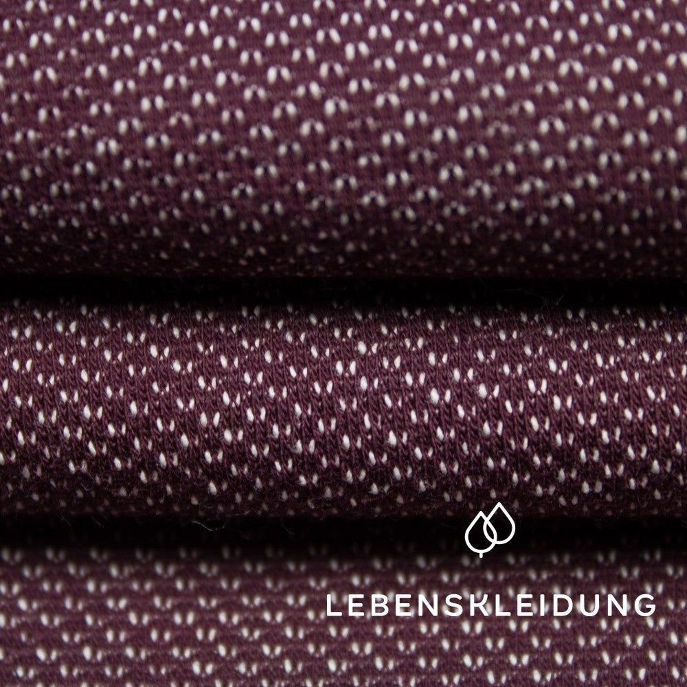 Bio Sweat Zweifarbig Gerauht - Weinrot-Ecru Muster