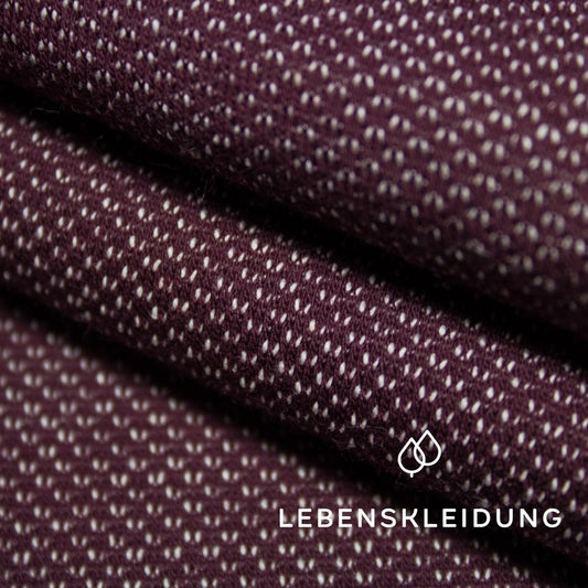 Organic sweat two-tone roughened - wine red-ecru sample – Detail view