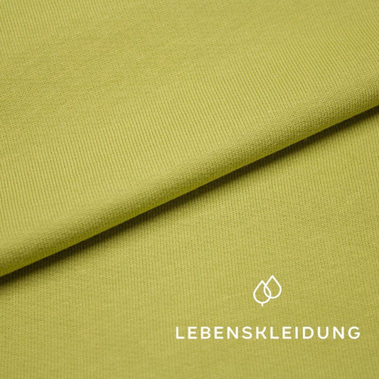 Organic brushed sweatshirt fabric - Sweet Pea sample – Detail view
