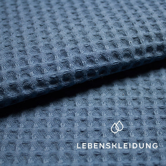 Organic Waffle Large - Stone Blue