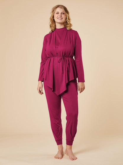 Re-Life Performance Interlock Stoff mit Ecovero Beere