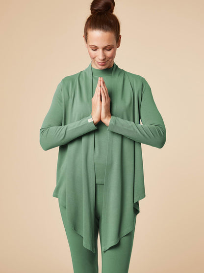 Re-Life Performance Interlock Stoff mit Ecovero Grün