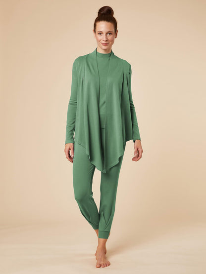 Re-Life Performance Interlock Stoff mit Ecovero Grün