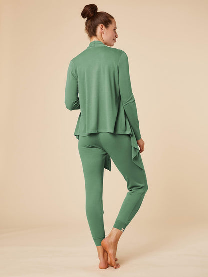 Re-Life Performance Interlock Stoff mit Ecovero Grün