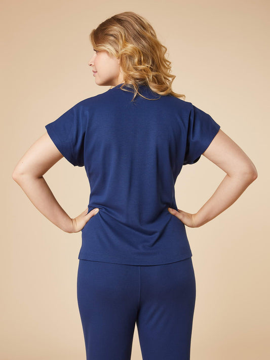 Re-Life Performance Interlock Stoff mit Ecovero Marine