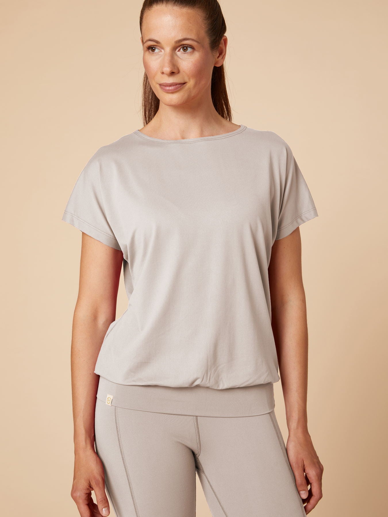 Re-Life Bio Baumwolle Stretch Jersey Stoff Taupe