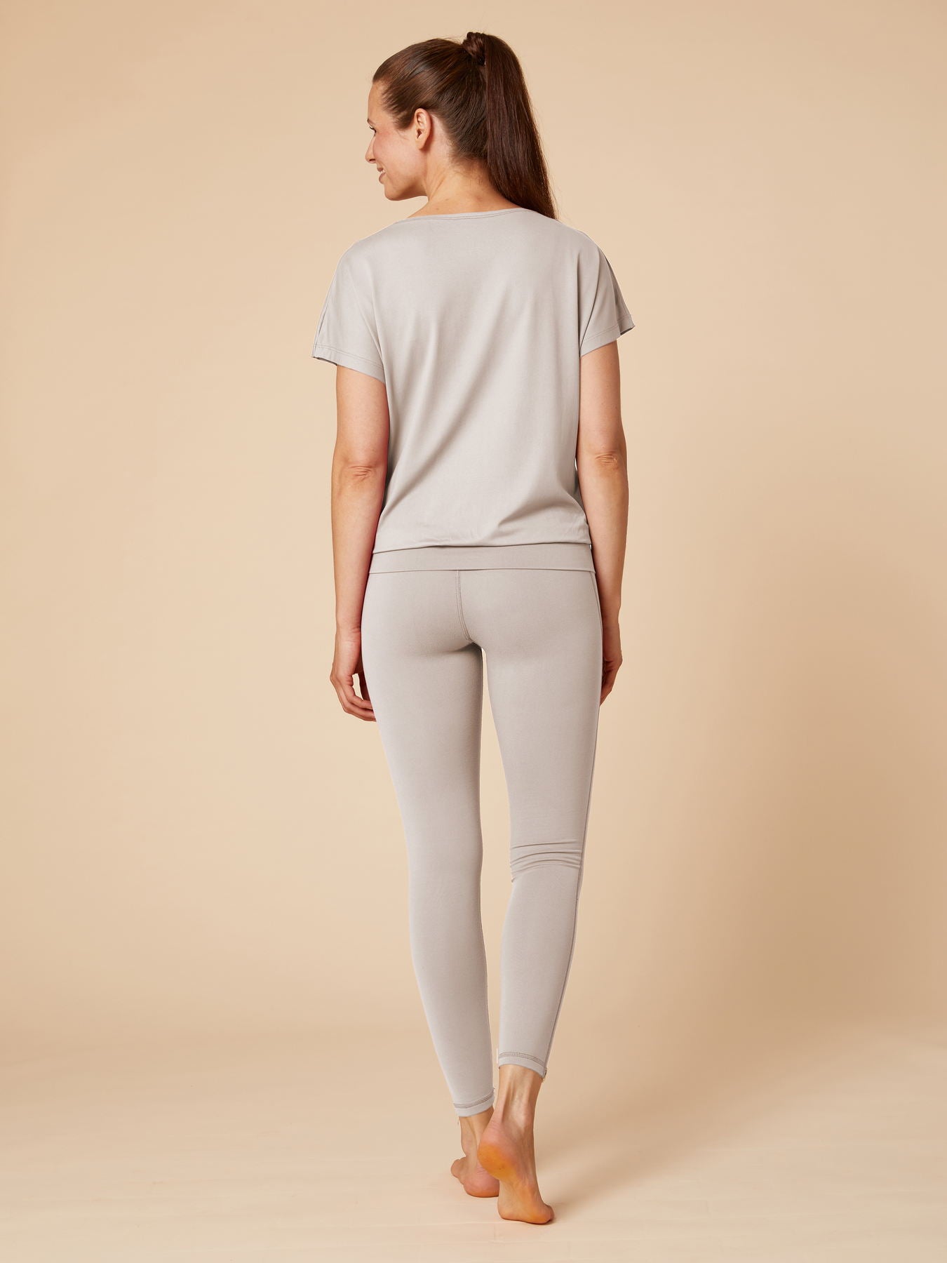 Re-Life Bio Baumwolle Stretch Jersey Stoff Taupe