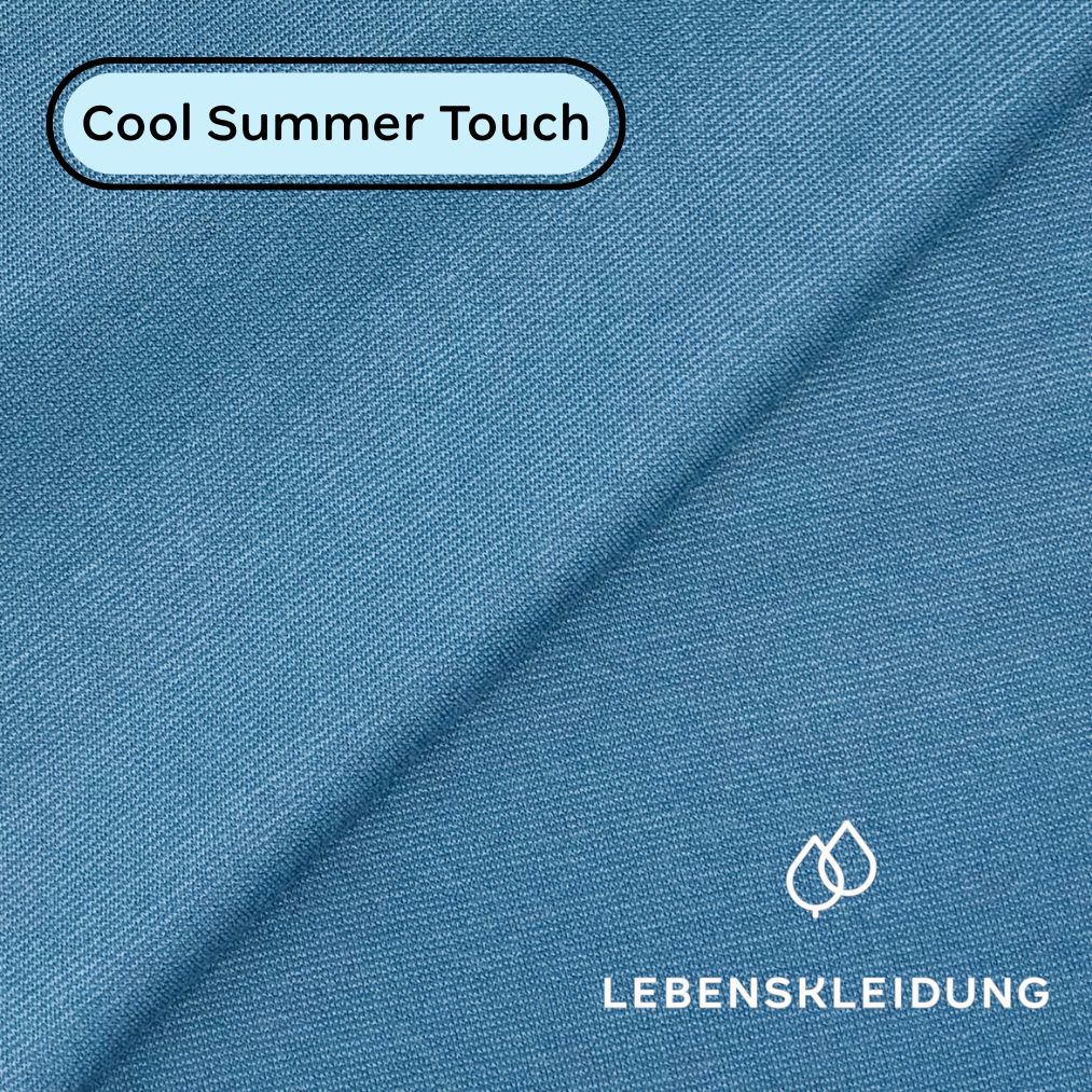 Re-Life Performance Interlock Stoff mit Ecovero - Graublau - Bild 1