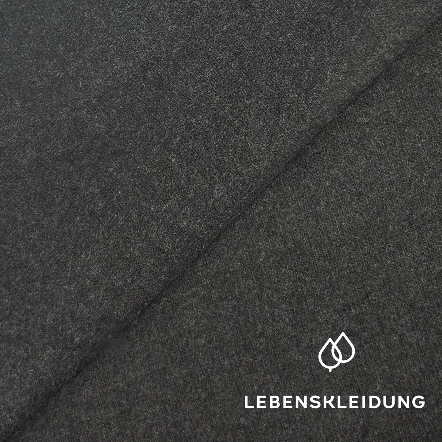 Re-Life Gebrushter Stretch Jersey mit recycelter Baumwolle und Polyacryl - Schwarz meliert - Bild 1