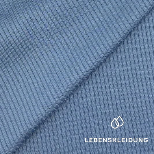 Re-Life Rib Stretch Jersey aus Lyocell & Bio Baumwolle - Silent Blue - Bild 1