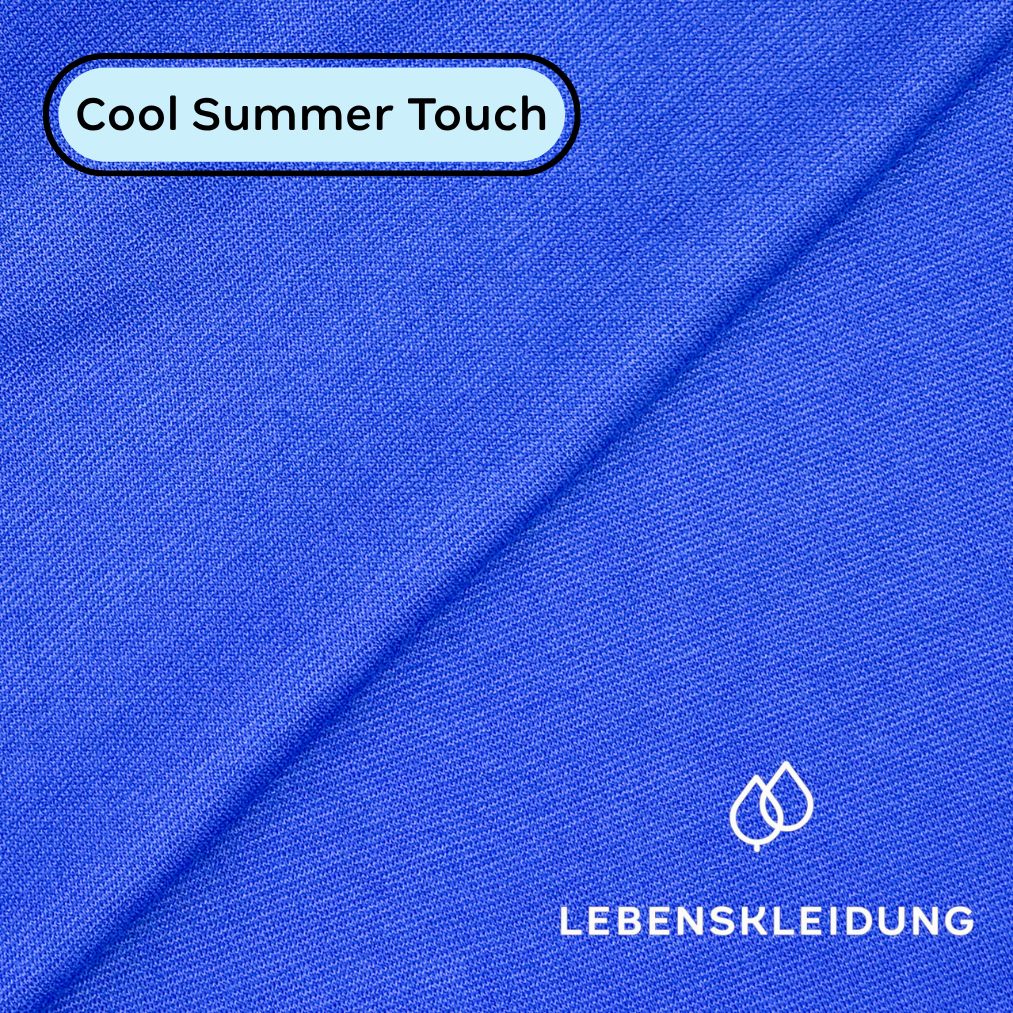 Re-Life Performance Interlock Stoff mit Ecovero - Azure Blue Muster