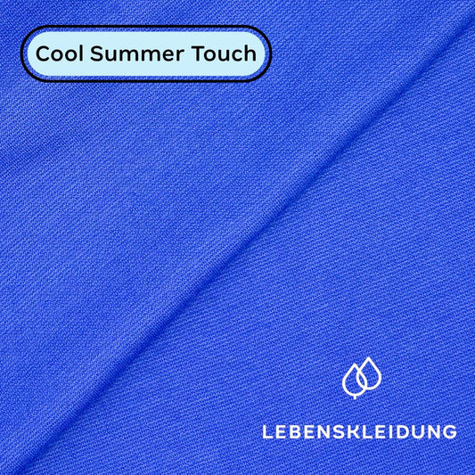 Re-Life Performance Interlock Stoff mit Ecovero - Azure Blue Muster