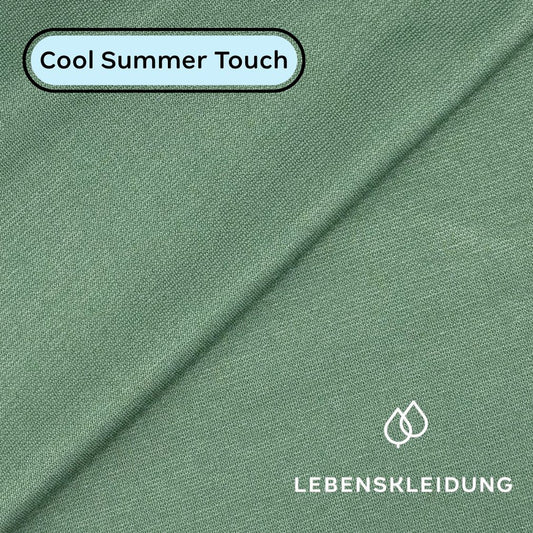 Re-Life Performance Interlock Stoff mit Ecovero - Grün Muster