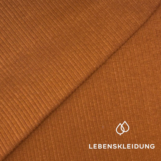 Re-Life Rib Stretch Jersey aus Lyocell & Bio Baumwolle - Toffee - Bild 1