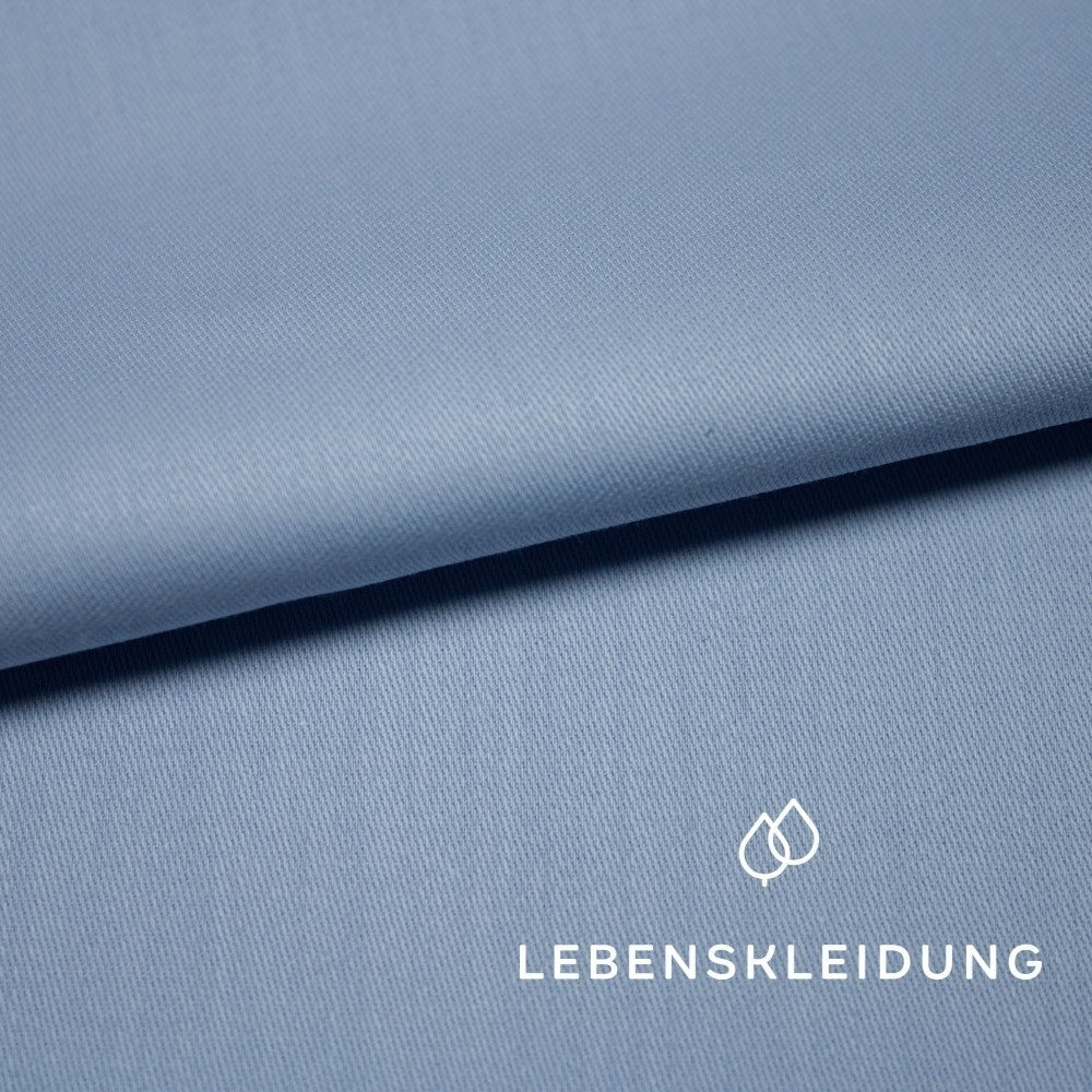 Bio Satin glatt - Hellblau Muster