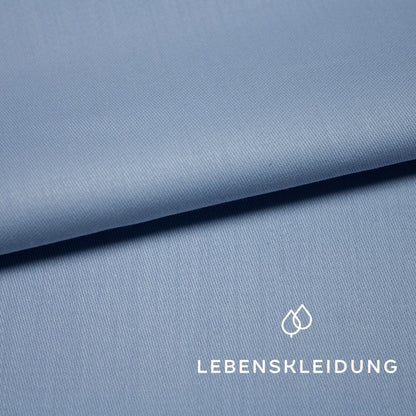 Bio Satin glatt - Hellblau Muster