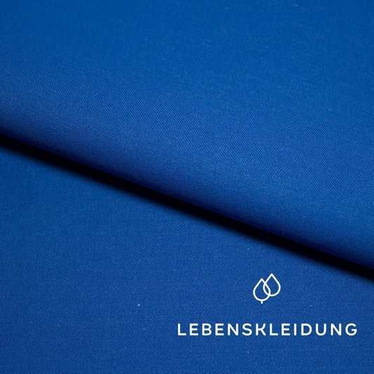 Bio Satin glatt - Blau Muster – Detailansicht