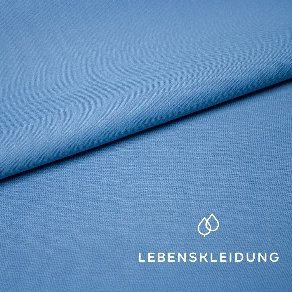 Bio Satin glatt - Eisblau Muster